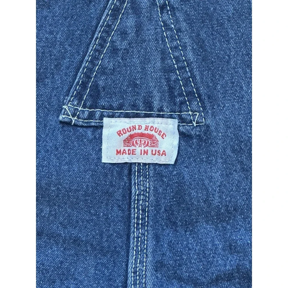 Vintage 70’s Round House Denim Carpenter Overalls Made In USA - Picture 6 of 8